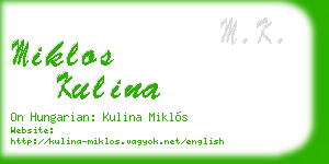 miklos kulina business card